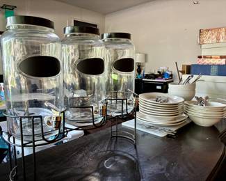 Triple Glass Beverage Dispenser with stand 