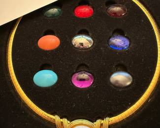Joan Rivers Interchangeable Stone Omega Necklace 