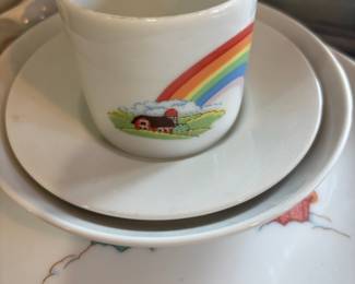 Rainbow Themed Teacup & Saucer