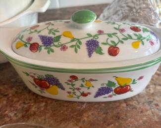 Cook Street Fruit Design Butter Porcelain Dish