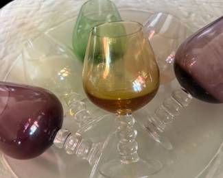 Colorful Glass Brandy Glasses