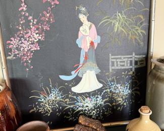Framed Japanese Geisha Oil Painting - Signed by Artist