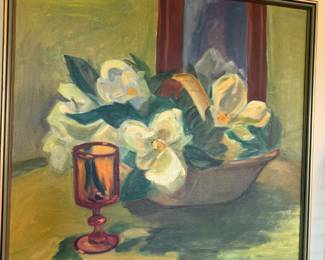 Floral Bouquet and Goblet Still Life Painting
