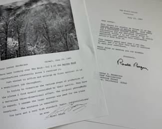 Typed Letters by Ansel Adams and Ronald Regan (Authenticity Unknown)