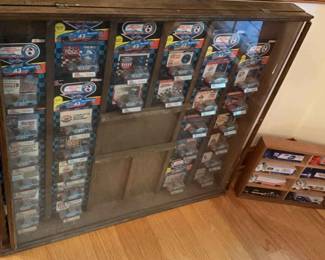 Set Of Two Glass Display Cases W Matchbox Cars And Trucks 