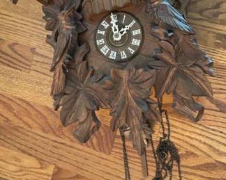 Vintage Beautiful Intricately Carved Wooden Cuckoo Clock