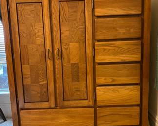 Dresser with 2 Shelves And Storage Behind Doors