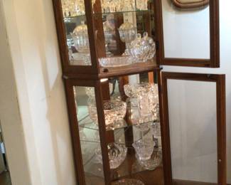 Corner curio $225.;  crystal