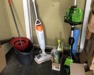 green works rechargeable weed eater $65. ; misc items