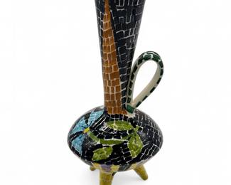 MCM Hand-Painted Italian Tripod Vase