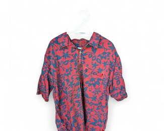 Kahala XXL Red & Blue Floral Cotton Shirt