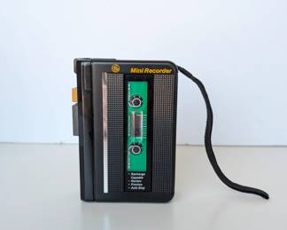 Vintage General Electric Black Mini Cassette Recorder
