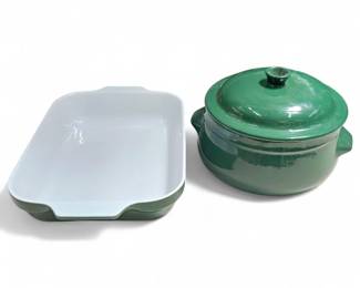 Emile Henry Green Glazed Baker & Dutch Oven Set