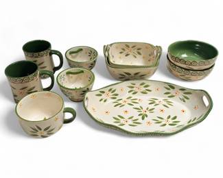 10-Piece Temp-Tations Old World Green Dinnerware Set