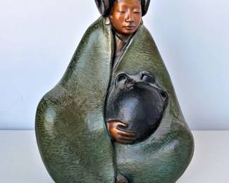 After Martha Pettigrew Bronze Water Song Sculpture