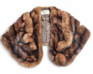 Furs by Milton Mink Fur Stole, Brown Tones