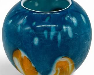 HomeGoods Spherical Vase w/ Oceanic Glazing