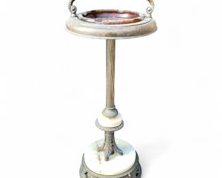 Vintage Standing Ashtray w/ Marble Base