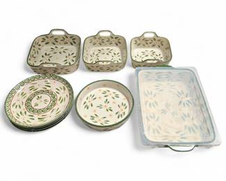 Temp-Tations Old World Green Bakeware & Dinnerware Set