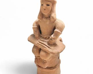 Haniwa-Style Terracotta Harp Player Figure
