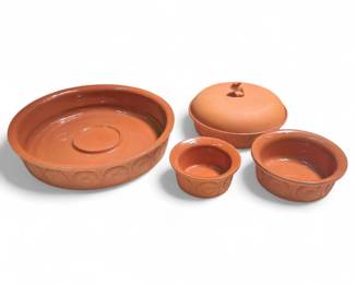 Five-Piece Clay Earthenware Steamer Set