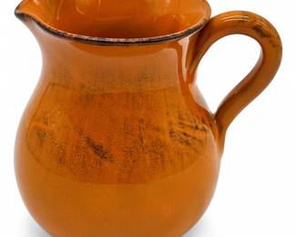 Orange Italian Glazed Terracotta Pitcher