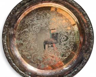 International Silver Co. Silver-Plated Floral Tray