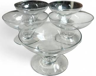 5 Clear Glass Dessert Compote Bowls