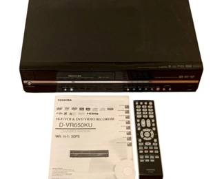 367 - Toshiba DVD/VHS Recorder w/ Remote Model D-VR650KU - used as-is electric/electronic/mechanical item - no guarantee all components, untested.

