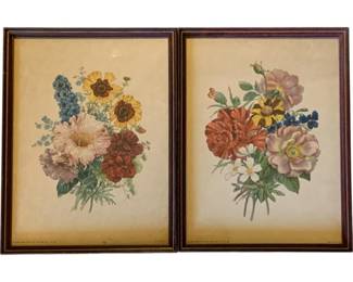 591 - 2 Framed Floral Prints - 10 x 13

