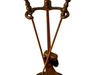 5 - Brass Fireplace Set - 26" tall
