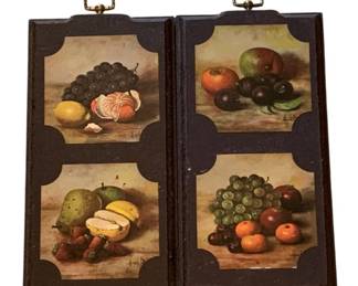 573 - 2 Fruit Motif Wall Hangings - 10 x 5
