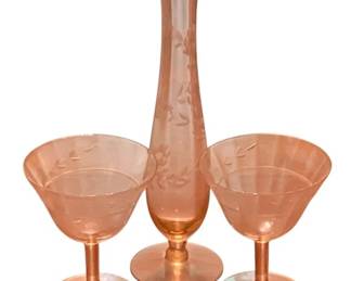 159 - Lot of Pink Glass Items (3pcs)
