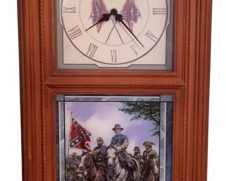 327 - Civil War Theme Clock - 20 x 11 used as-is electric/electronic/mechanical item - no guarantee all components, untested.
