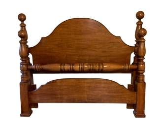 389 - Full Size Wood Bed w/ Rails - 50 x 53 x 84
