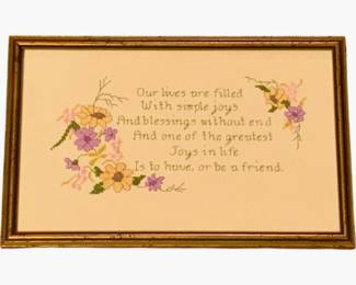 3 - Framed Needlepoint - 13 x 8
