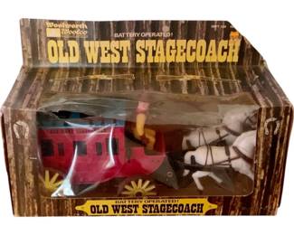 65 - Woolworth/Woolco Old West Stagecoach Toy used as-is electric/electronic/mechanical item - no guarantee all components, untested
