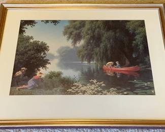 588 - Framed print, signed - 29 x 34
