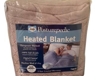 341 - Sealy Posturepedic Heated Blanket, sz Twin used as-is electric/electronic/mechanical item - no guarantee all components, untested.
