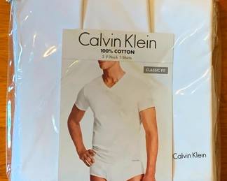 332 - Calvin Klein 3 V-Neck T-Shirts - new in package sz Large
