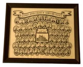 8 - Framed '51 Class Photo Gupton-Jones College Mortuary Science - 15 x 13
