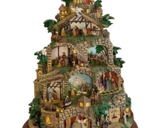 25 - Thomas Kinkade "The Nativity Story" Figure 12 x 9 - plays Silent Night used as-is electric/electronic/mechanical item - no guarantee all components, untested
