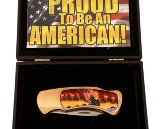 42 - Collectible Folding Knife-Proud to be an American in box - 2 x 6 x 5

