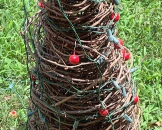 626 - Grapevine Christmas Tree with Lights - 25" tall used as-is electric/electronic/mechanical item - no guarantee all components, untested.
