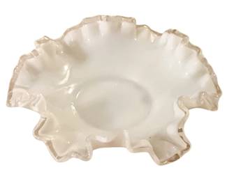 154 - Fenton Silvercrest Ruffled Edge Bowl 7" round
