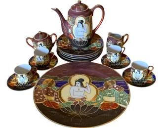 580 - 17pc E.M. Oriental Tea Set
