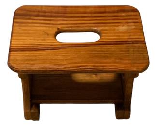 516 - Wood Stool - 9 x 13 x 10
