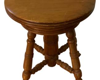 47 - Vintage Claw Footed Round Piano Stool 18 x 14
