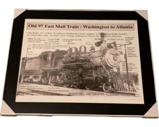 515 - Framed "Old 97 Fast Mail Train Article - 24 x 20
