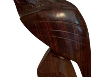 567 - Carved Wood Bird - 10" tall
